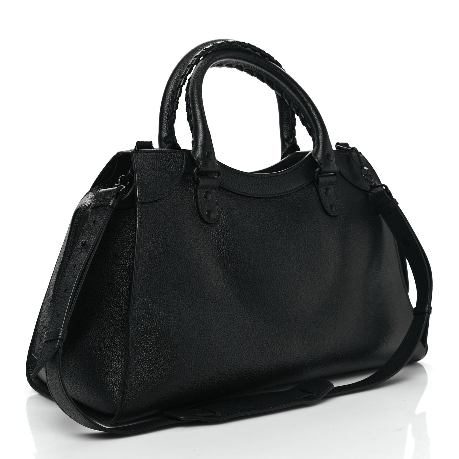 Balenciaga Grained Calfskin Neo Classic Black Hardware Medium City Black 3 of 8