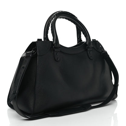 Balenciaga Grained Calfskin Neo Classic Black Hardware Medium City Black 3 of 8