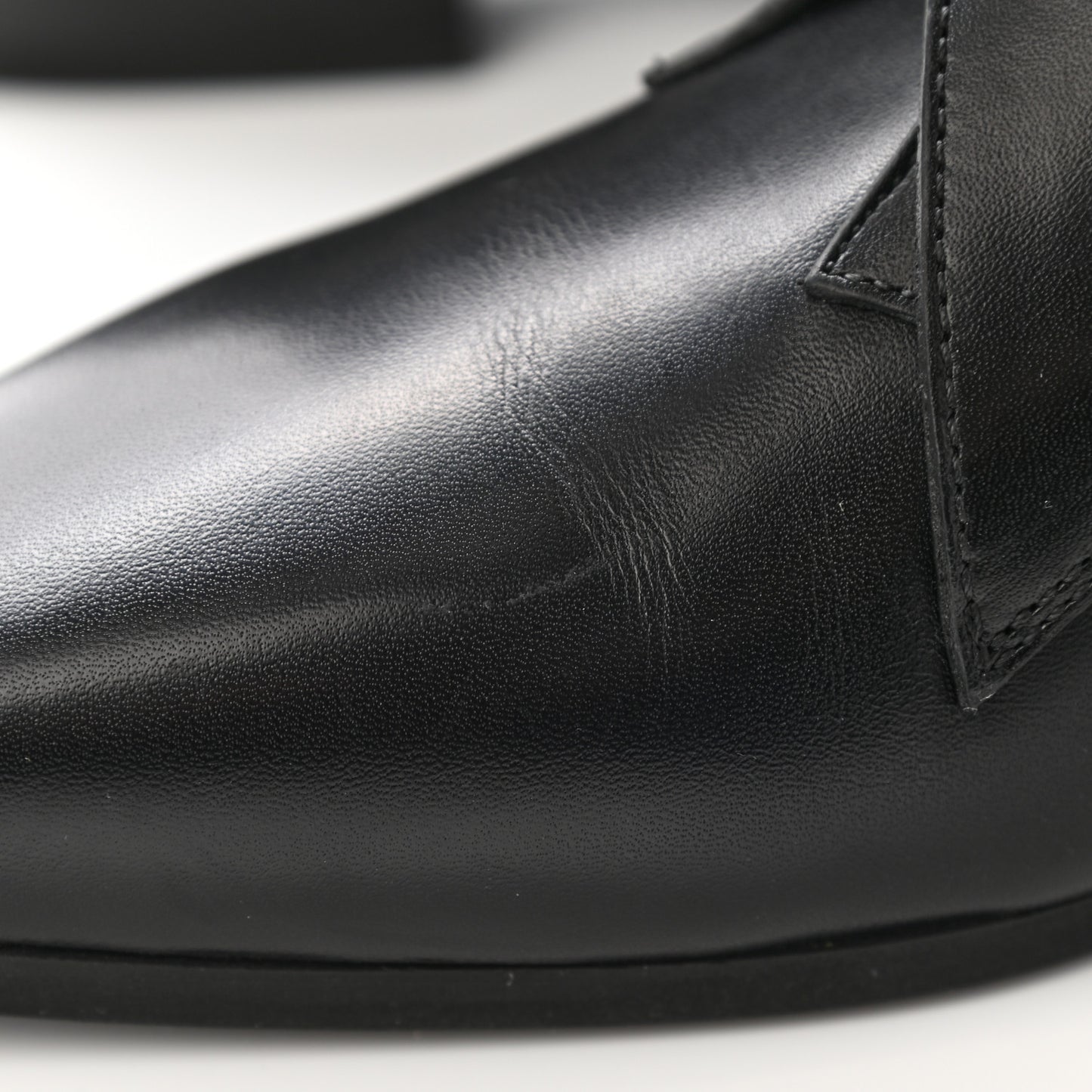 Calfskin Jumble Flat Ankle Boots 41 Black