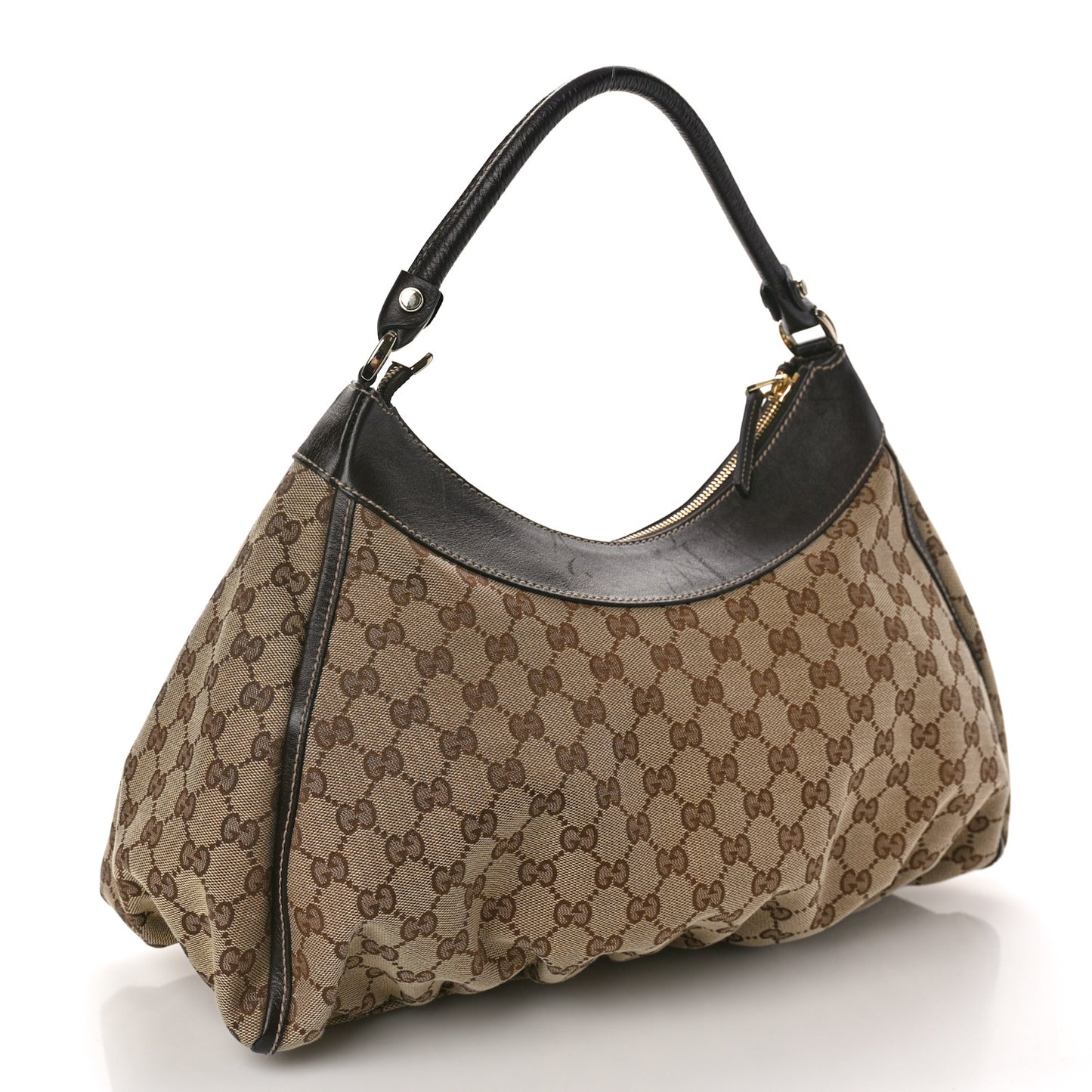 Monogram Large D Gold Hobo Dark Brown