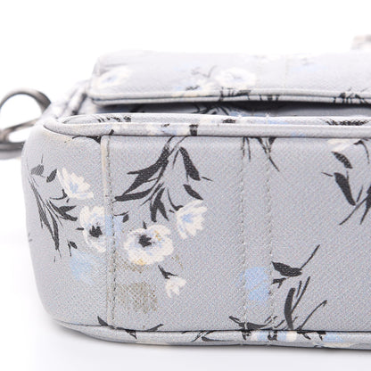 Prada Soft Saffiano Floral Print Sound Shoulder Bag Acciaio 12 of 13