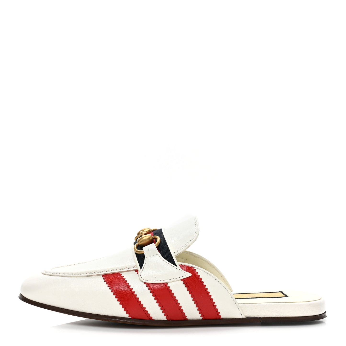 X ADIDAS Quentin Goatskin Web Womens Horsebit Slippers 38 Off White Maple Red