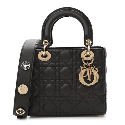 Christian Dior Lambskin Cannage Small Lucky Badges My Lady Dior Dark Grey 1 of 11