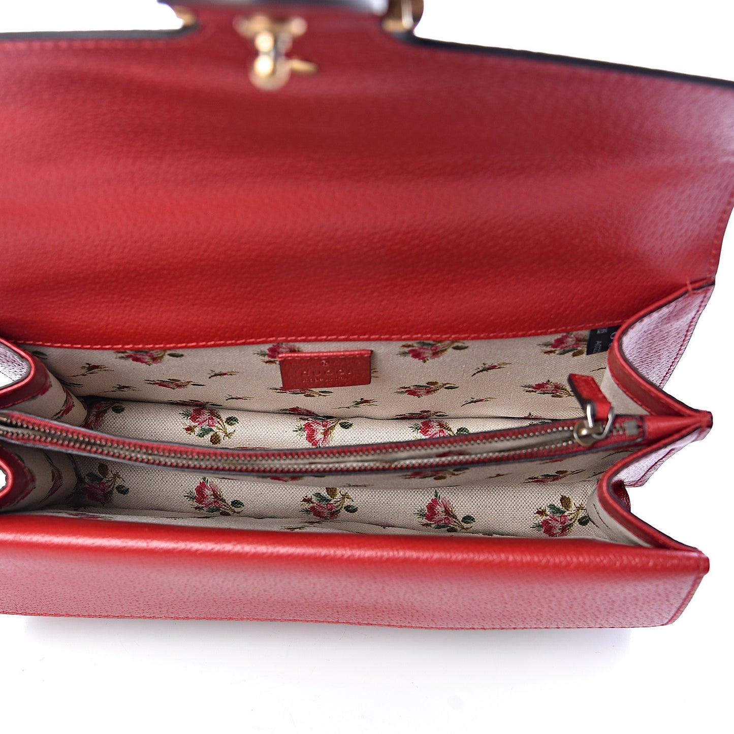 Calfskin Web Floral Embroidered Small Dionysus Shoulder Bag Hibiscus Red