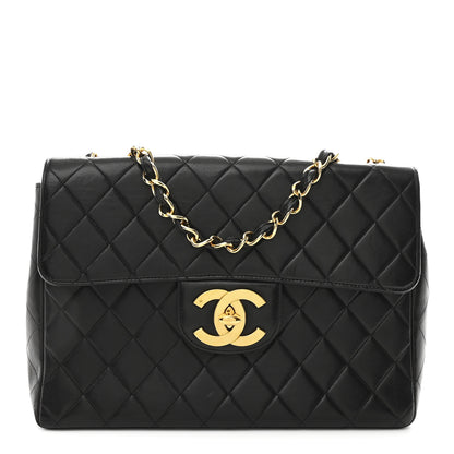 Chanel Lambskin Quilted XL Jumbo Single Flap Black 1 of 10