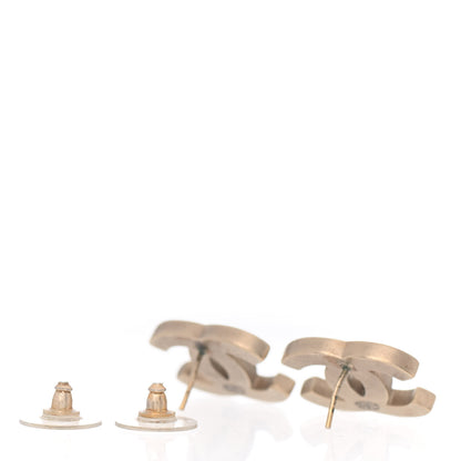 Chanel Lambskin CC Earrings Black Gold 3 of 4