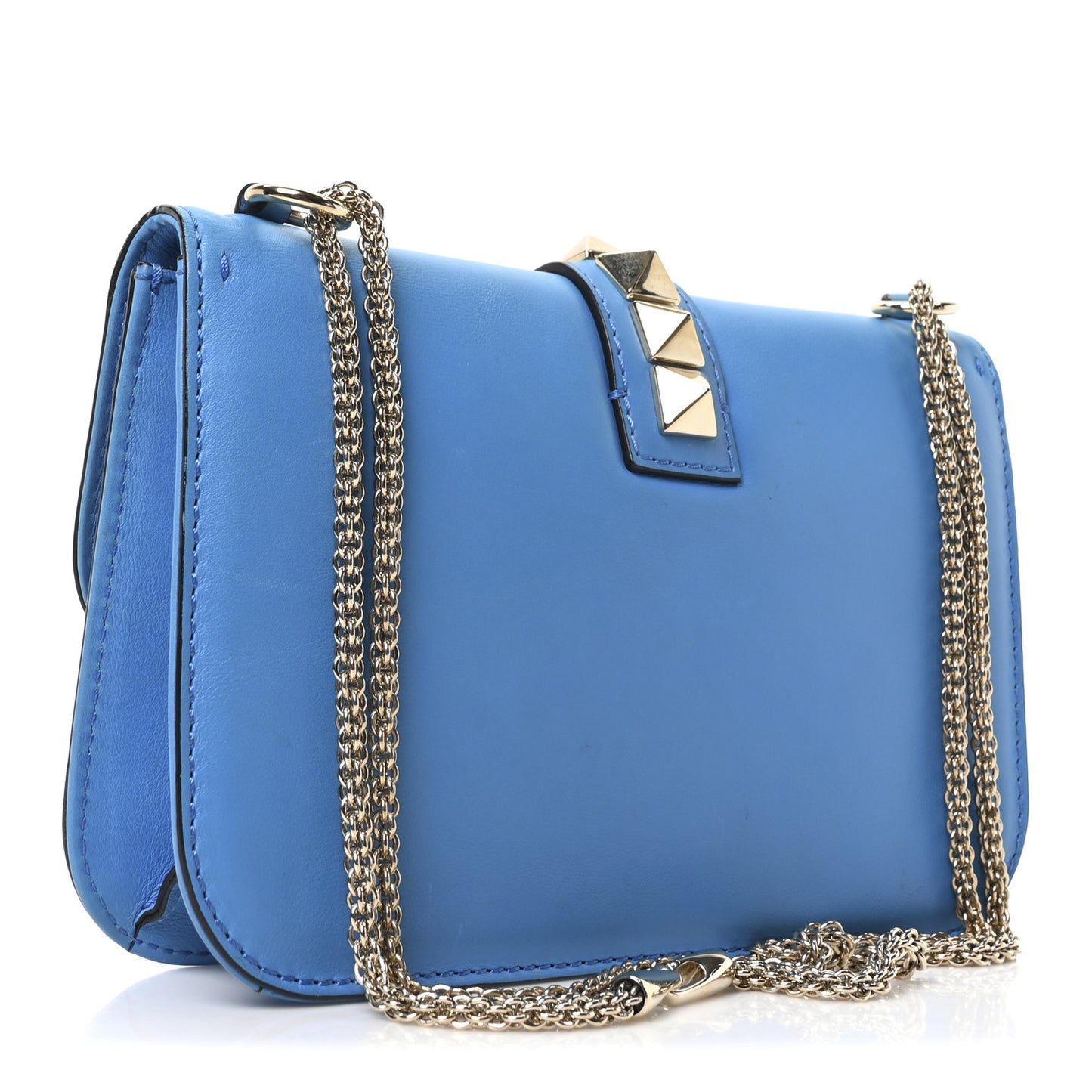 Vitello Medium Glam Lock Rockstud Flap Parrot