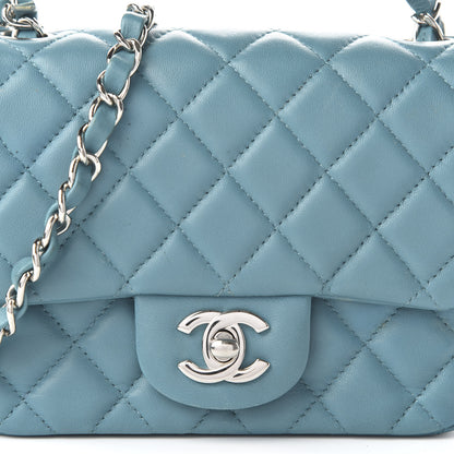 Chanel Lambskin Quilted Mini Square Flap Blue 10 of 10