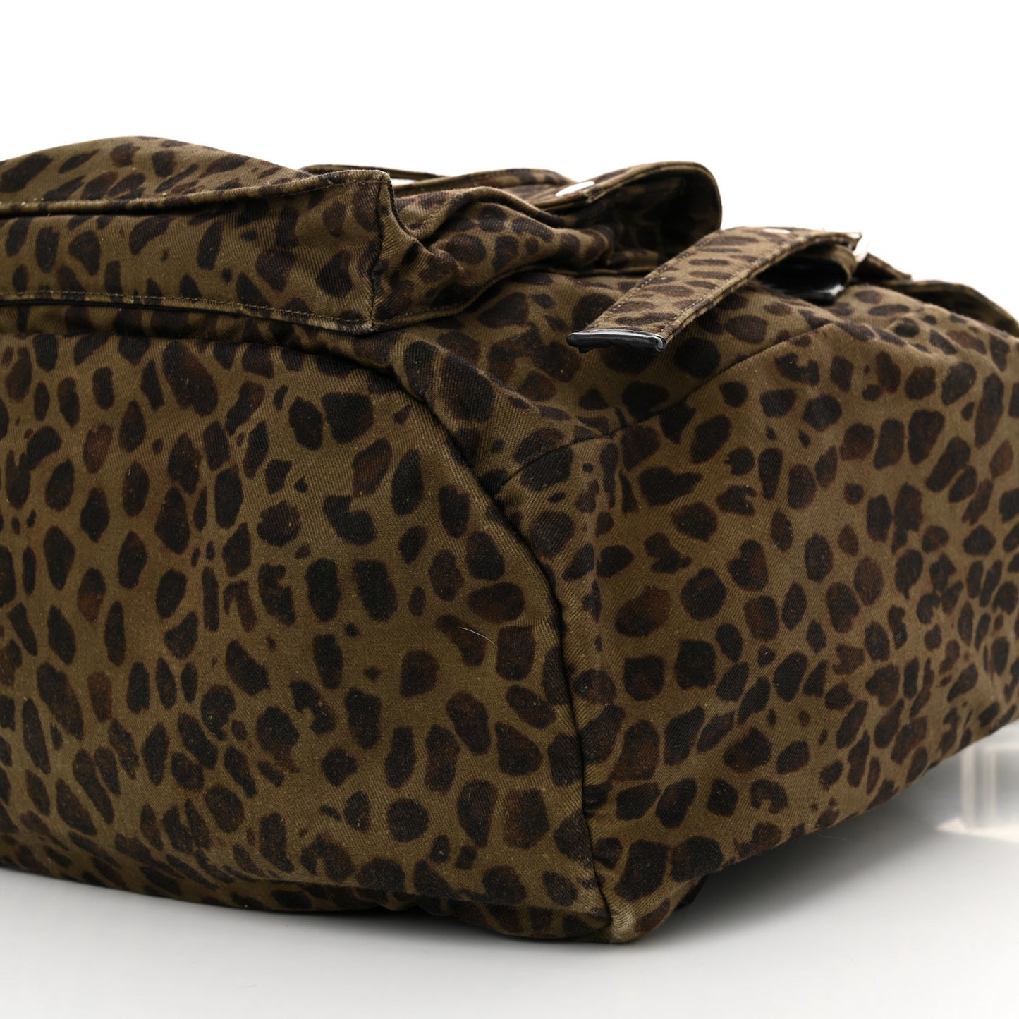 Gabardine Leopard Noe Backpack Khaki Black
