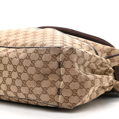 Gucci Monogram Natural Pigskin Large Diaper Bag Beige Ebony Cocoa Dark Chocolate 10 of 12