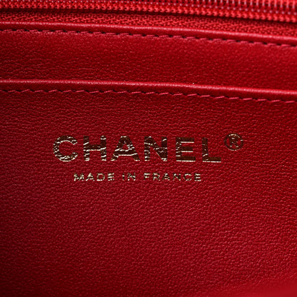 Chanel Lambskin Quilted Mini Chain Top Handle Rectangular Flap Red 6 of 9