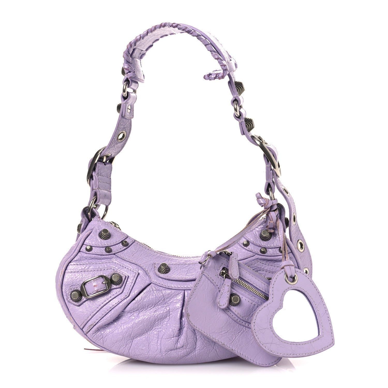 Balenciaga Extra Supple Calfskin Crocodile Embossed Le Cagole Shoulder Bag XS Lilac 3 of 18