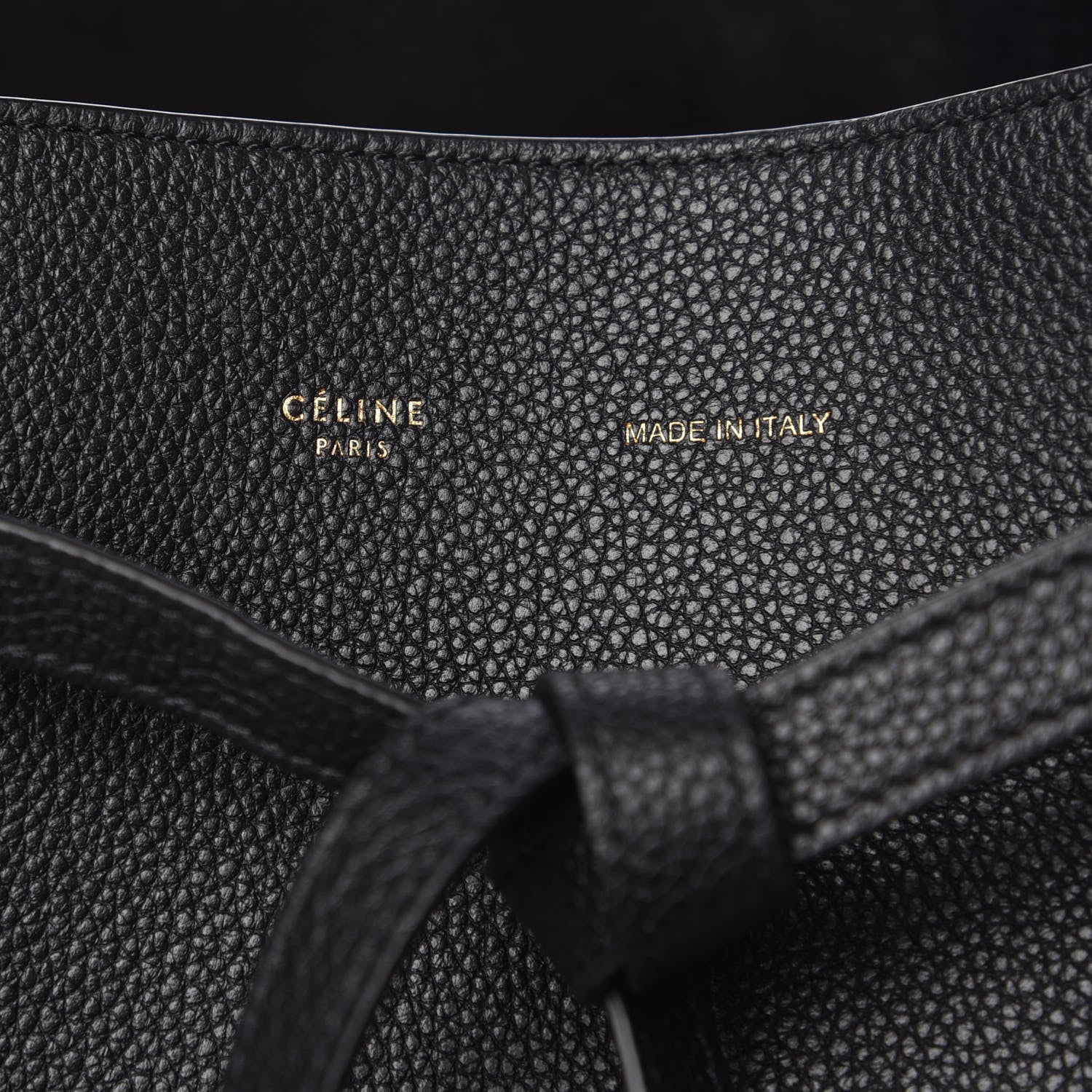 Celine Soft Grained Calfskin Medium Belt Cabas Phantom Black 5 of 9