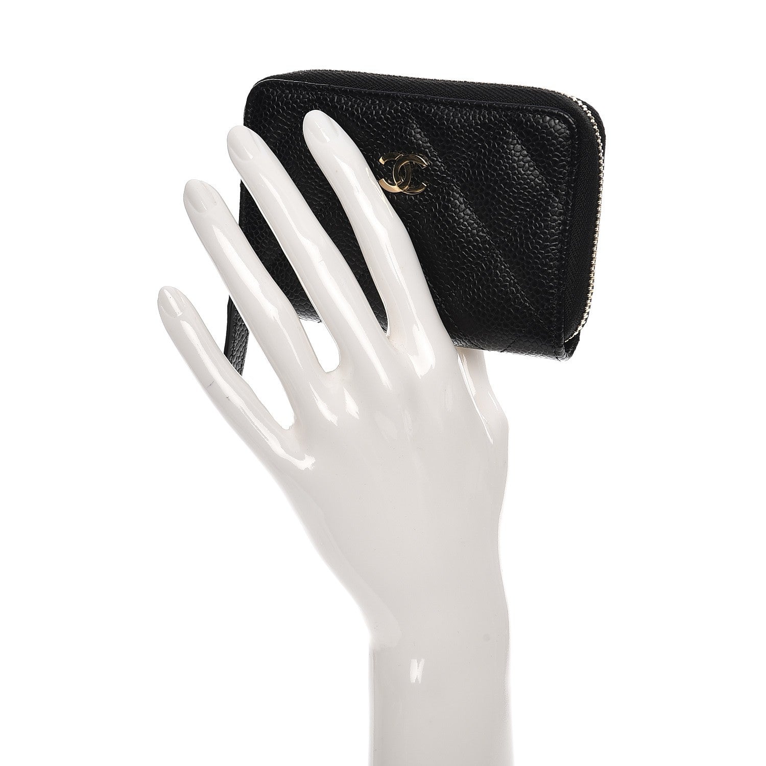 Chanel Caviar Quilted Zip Coin Purse Black 2 of 7