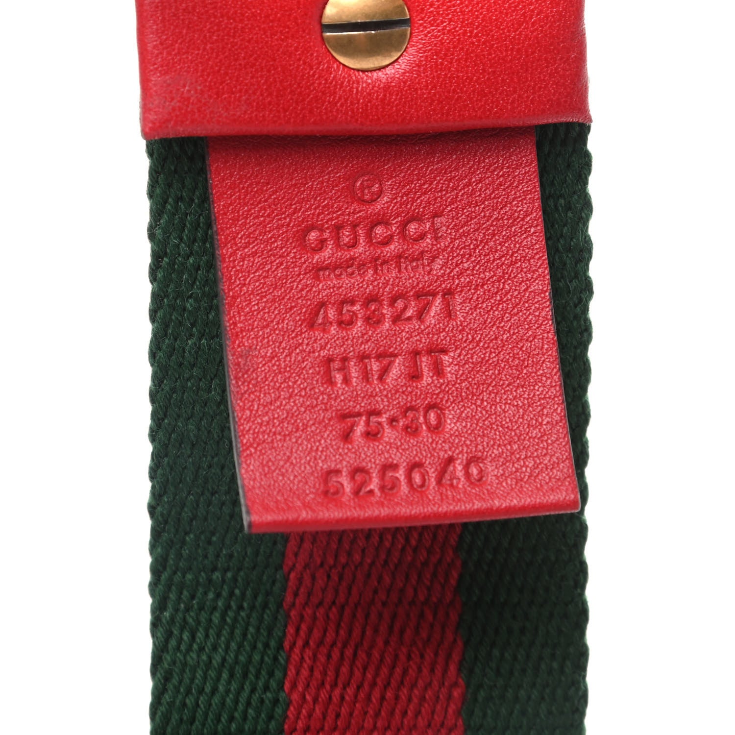 Gucci Web Feline D Ring Belt 75 30 Red Green 3 of 4