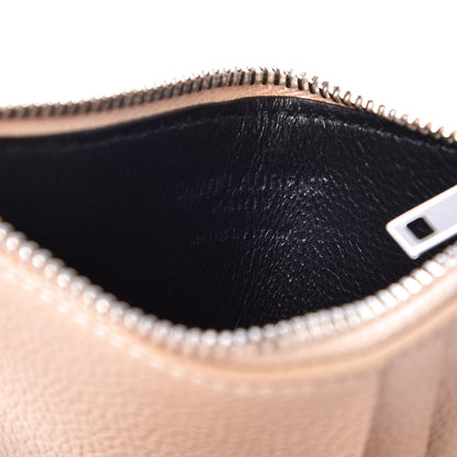Saint Laurent Grained Calfskin 5 Fragments Zip Pouch Card Holder Nude 7 of 8
