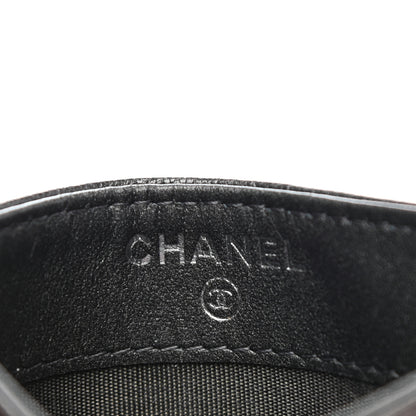 Chanel Goatskin Camellia Embossed Card Holder Black 6 of 10