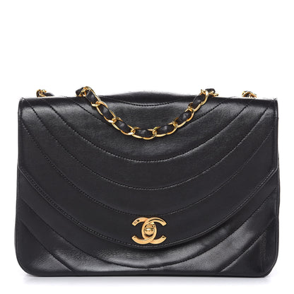 Chanel Lambskin Ribbon Quilted Small Single Flap Black 1 of 16