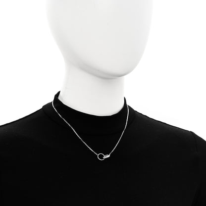 Cartier 18K White Gold Diamond Interlocking LOVE Necklace 2 of 5