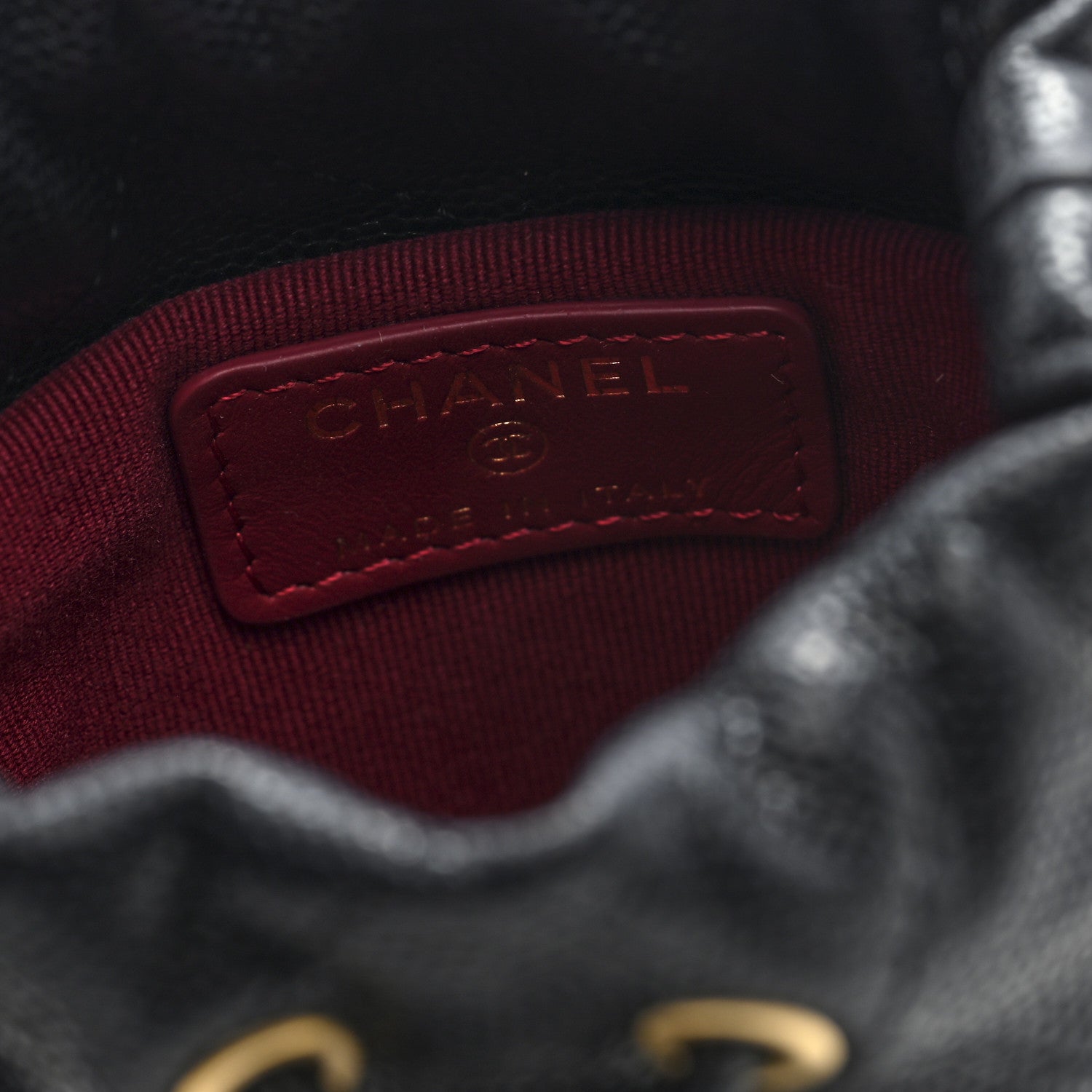 Chanel Caviar Quilted Twist Your Buttons Micro Bucket Bag Black 6 of 10