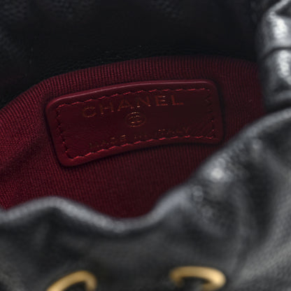 Chanel Caviar Quilted Twist Your Buttons Micro Bucket Bag Black 6 of 10
