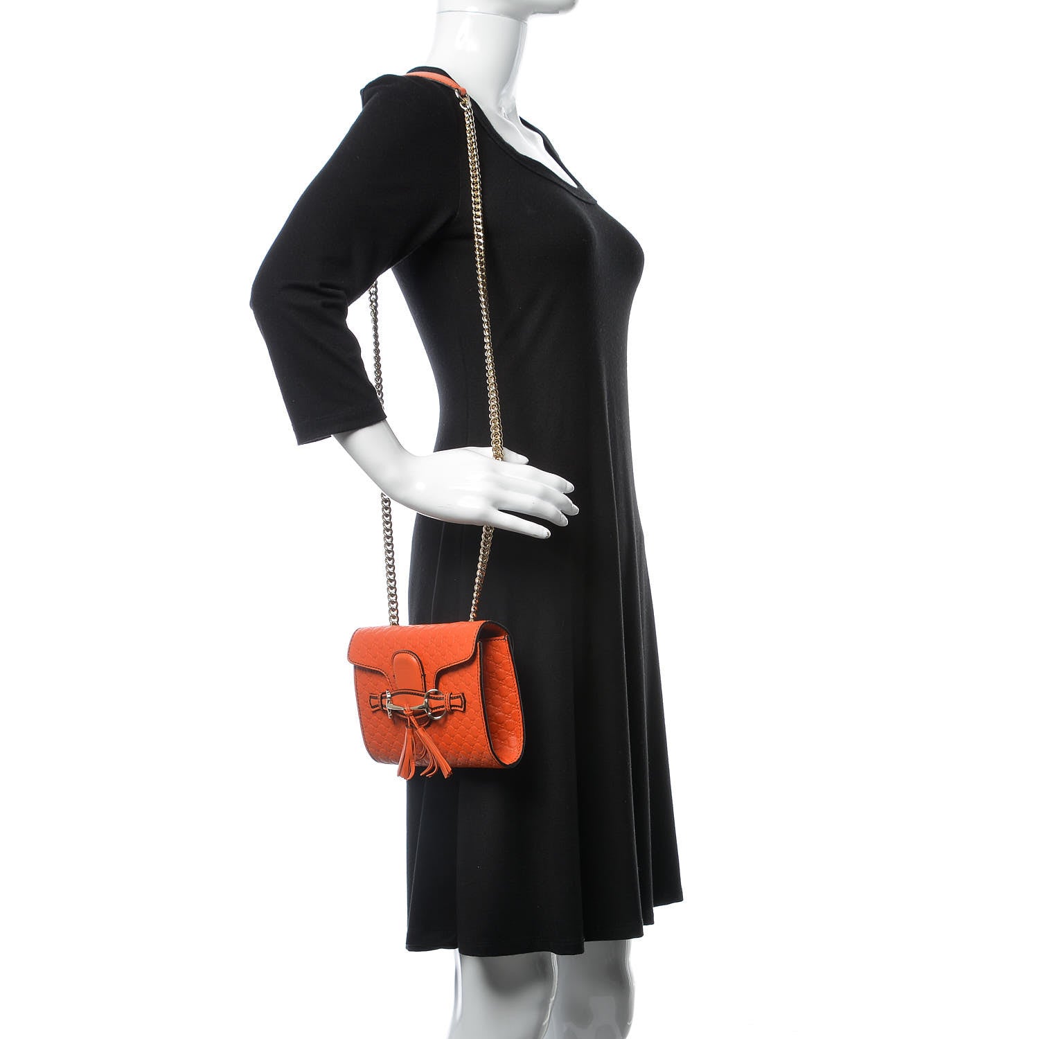 Gucci Soft Microguccissima Mini Emily Chain Shoulder Bag Sun Orange 2 of 8