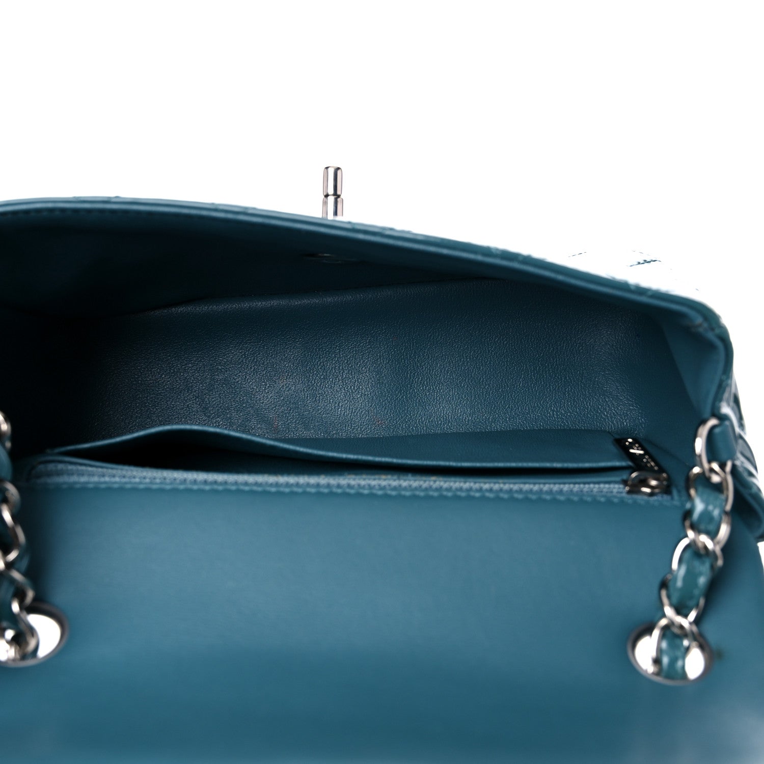 Chanel Patent Quilted Mini Rectangular Flap Turquoise 7 of 12