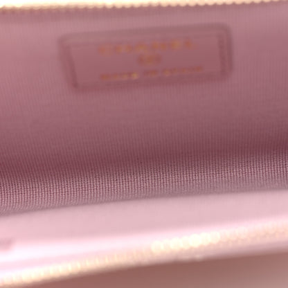 Chanel Lambskin Quilted Pearl Crystal CC Zip Around Card Holder Pink 5 of 7