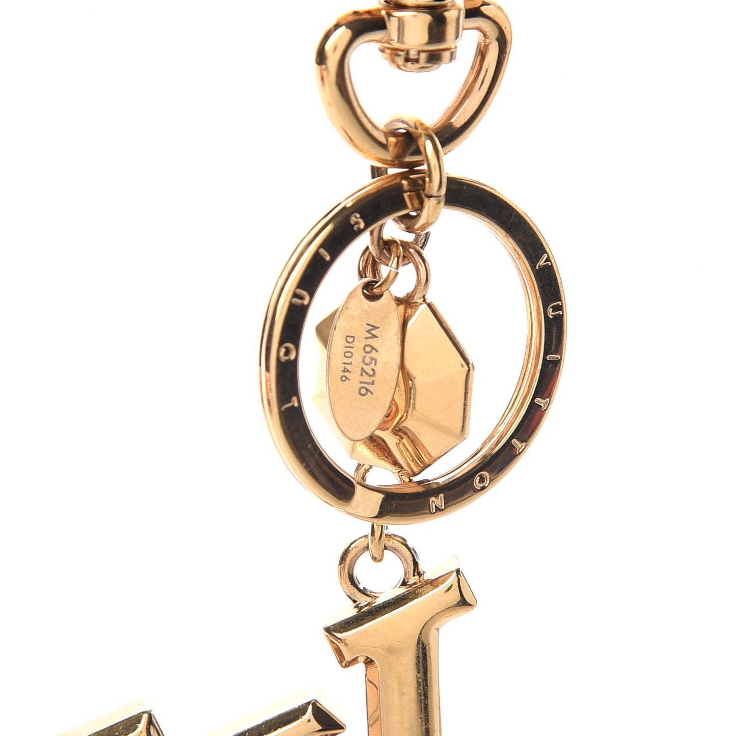 LV Facettes Bag Charm Key Holder Gold