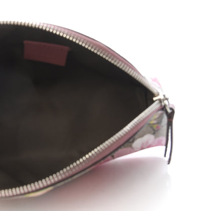 Gucci GG Supreme Monogram Blooms Small Pouch Cosmetic Case Beige Multicolor Dry Rose 7 of 9