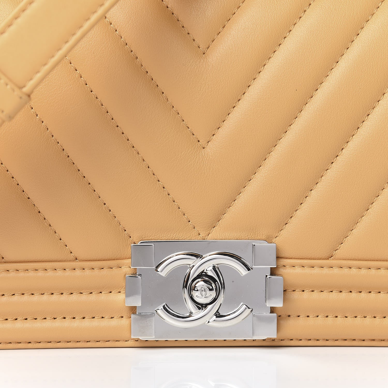 Chanel Calfskin Chevron Quilted Medium Boy Flap Yellow 10 of 11