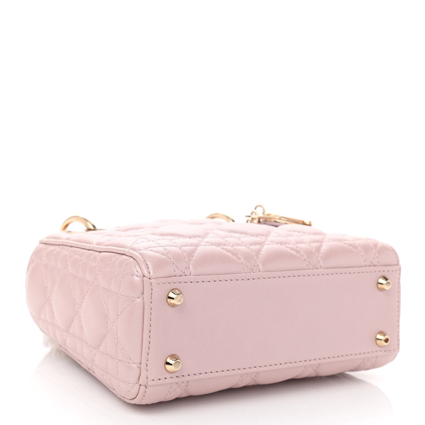 Metallic Lambskin Cannage Mini Lady Dior Lotus