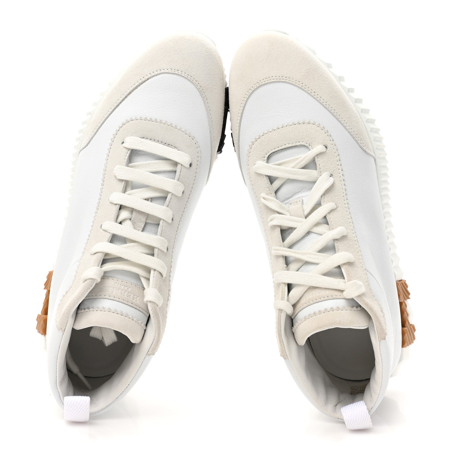Hermes Goatskin Suede Hip-Hop High Top Sneakers 38 White 2 of 11