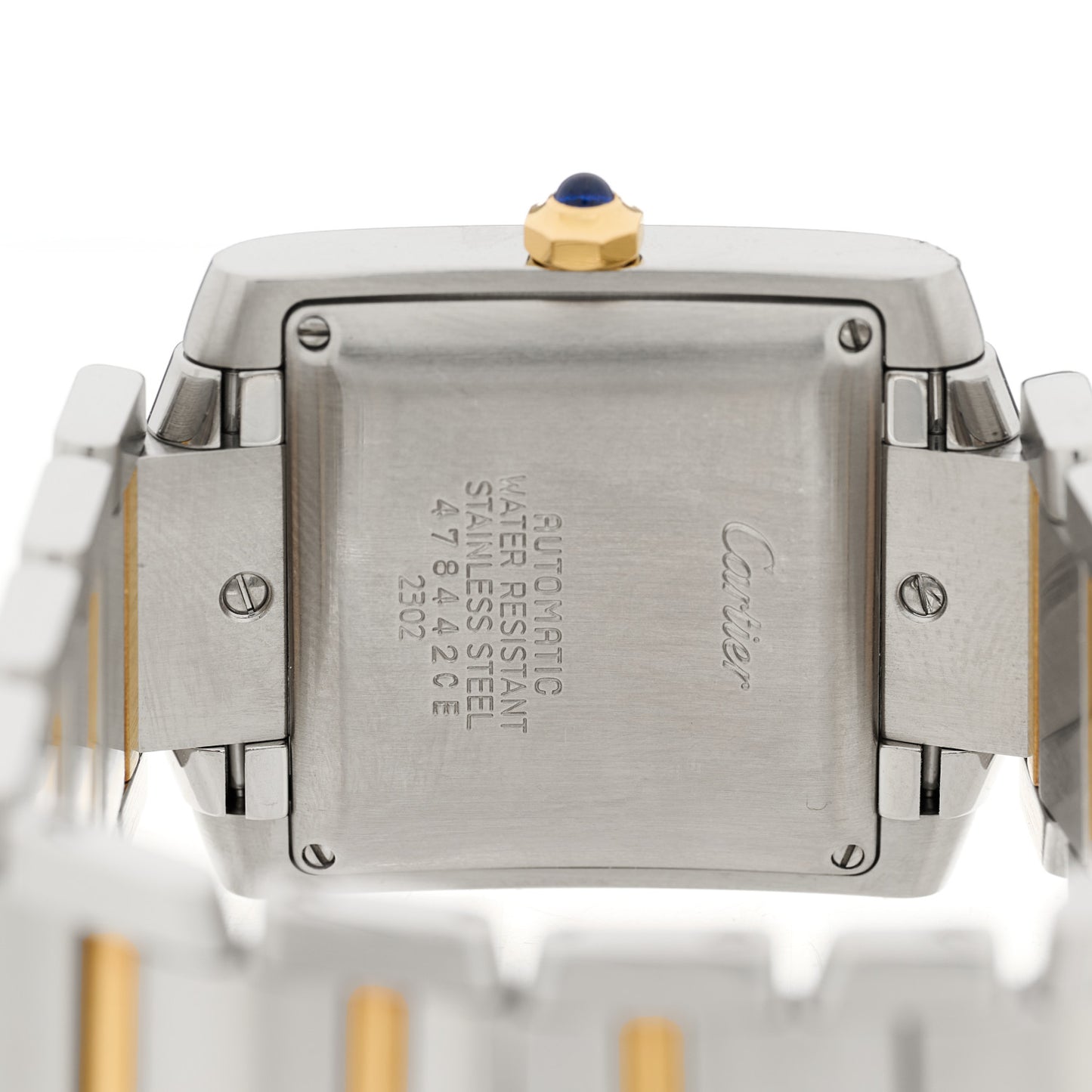 Stainless Steel 18K Yellow Gold 28mm Tank Francaise Automatic Watch