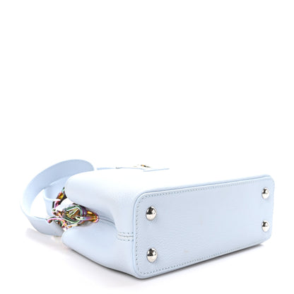 Louis Vuitton Taurillon Capucines East West Mini Scarabeo Iridescent Washed Blue 3 of 8