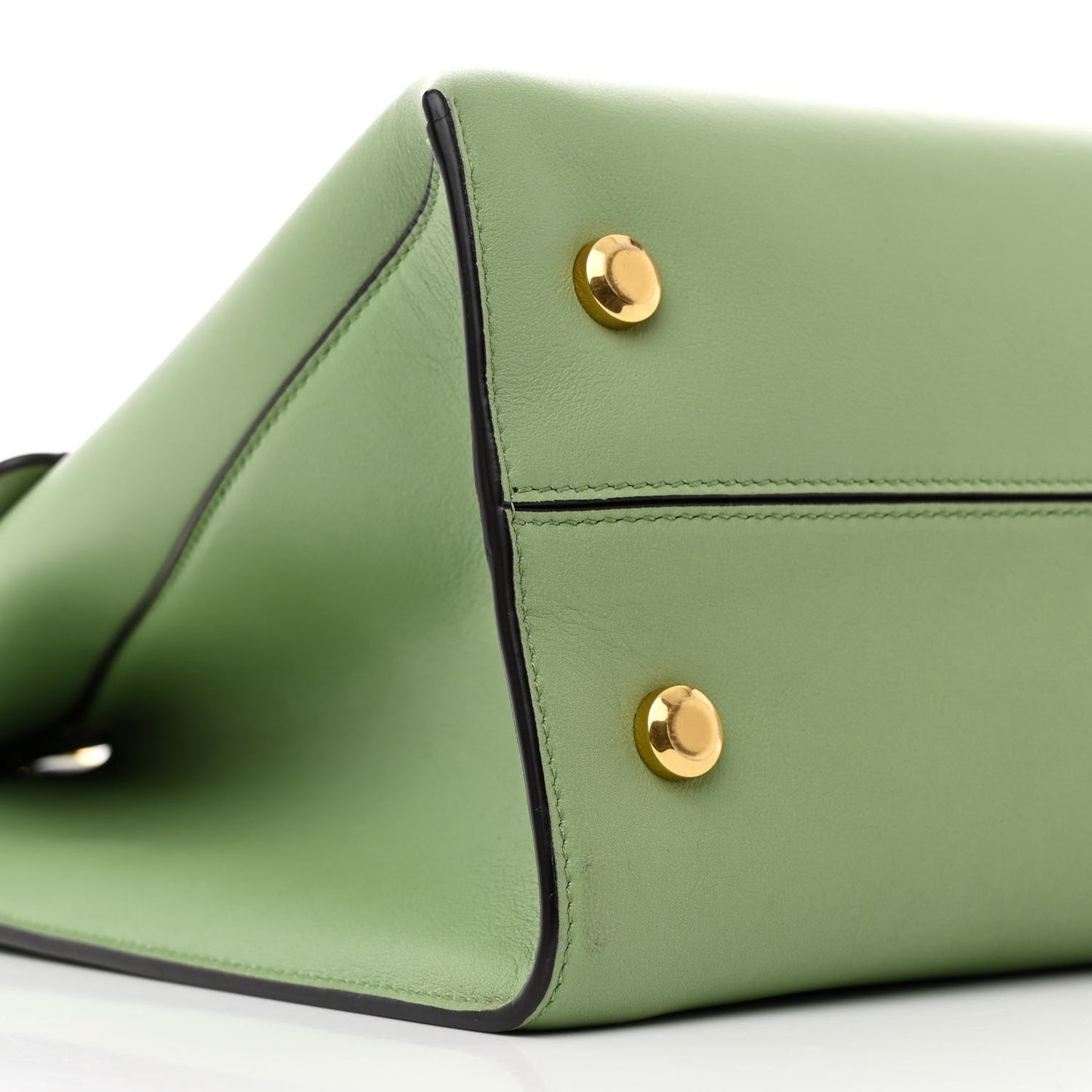 Calfskin Gancini Large Trifolio Top Handle Bag Sage Green