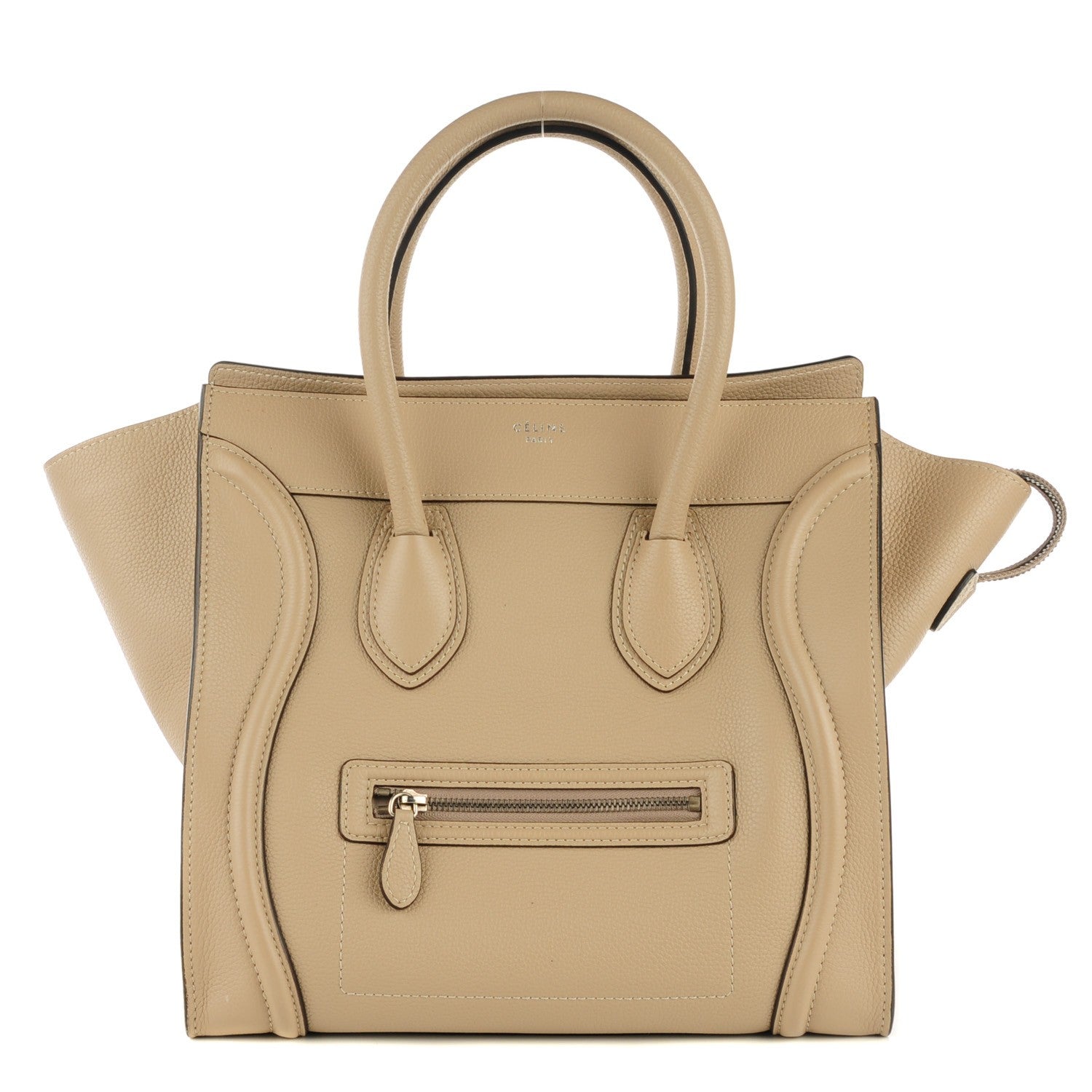 Celine Drummed Calfskin Mini Luggage Dune 1 of 7