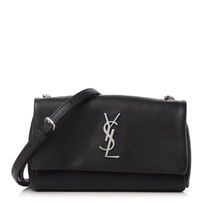 Saint Laurent Grain De Poudre Monogram Toy West Hollywood Fold-Over Bag Black 1 of 10
