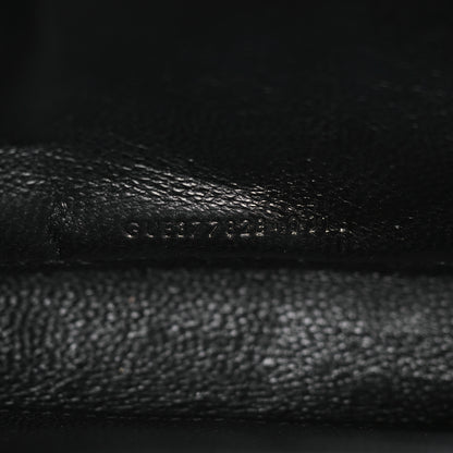 Saint Laurent Grain De Poudre Matelasse Chevron Monogram Monochrome Chain Wallet Black 8 of 10