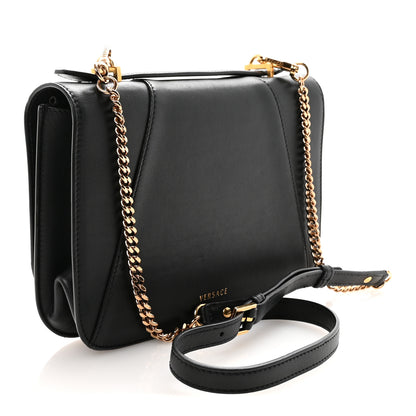Versace Vitello Barocco Virtus Top Handle Shoulder Bag Black 3 of 9