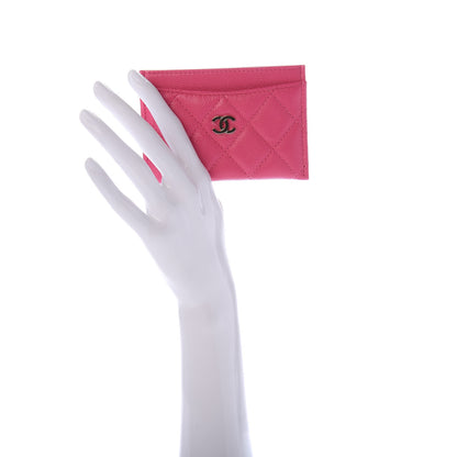 Chanel Caviar Quilted Card Holder Dark Pink 2 of 9