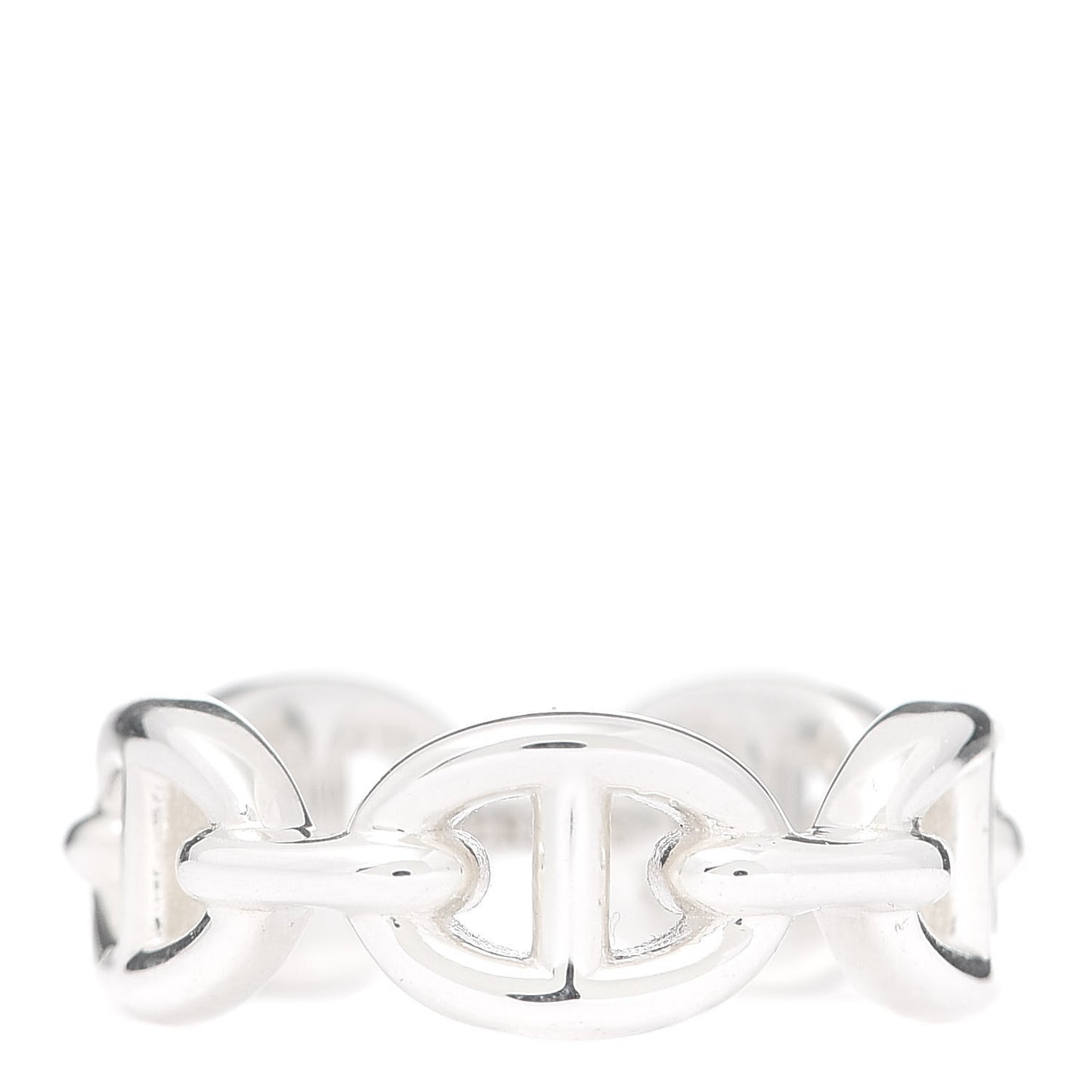Sterling Silver PM Chaine d'Ancre Enchainee Band Ring 50 5.25