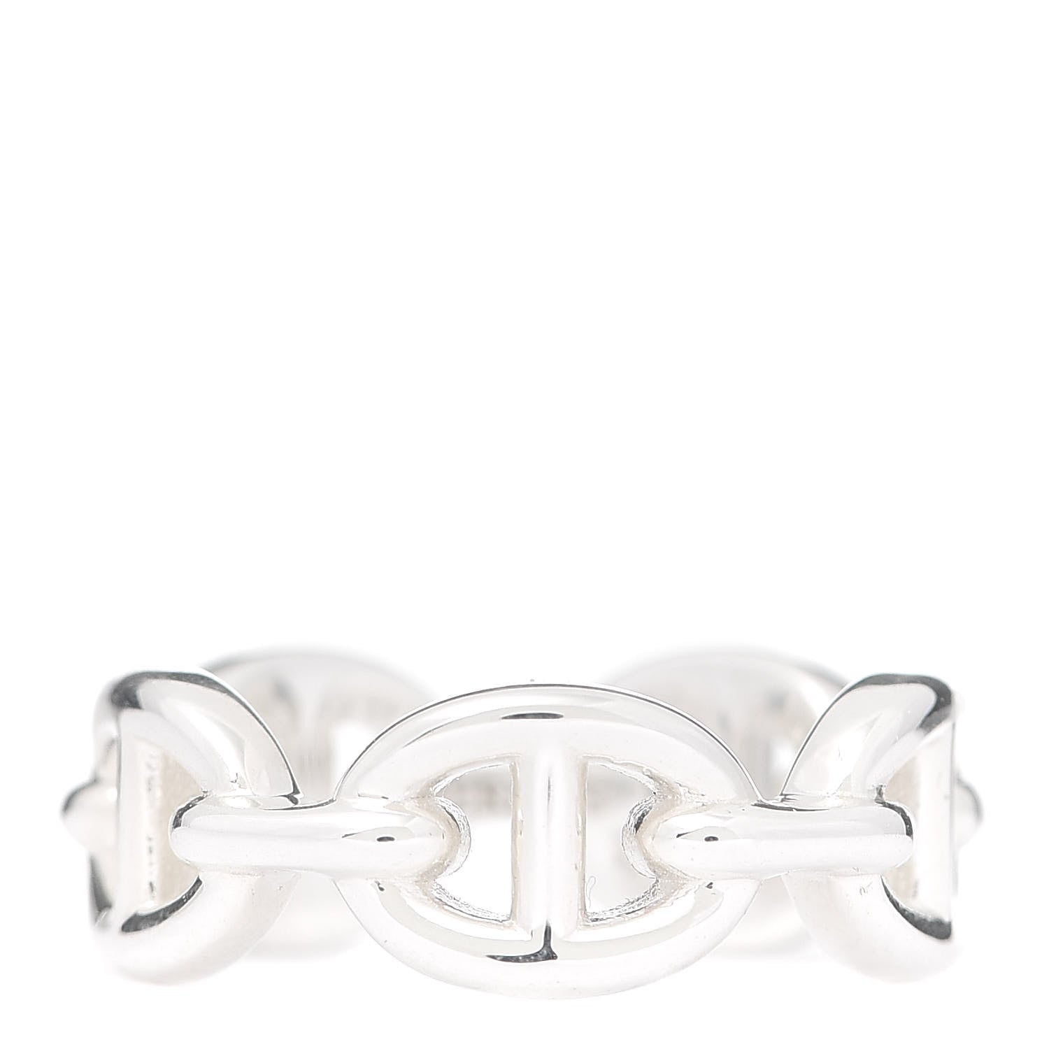 Hermes Sterling Silver PM Chaine d'Ancre Enchainee Band Ring 50 5.25 3 of 6