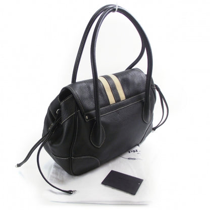 Prada Vitello Daino Stripe Sacca Black 3 of 11