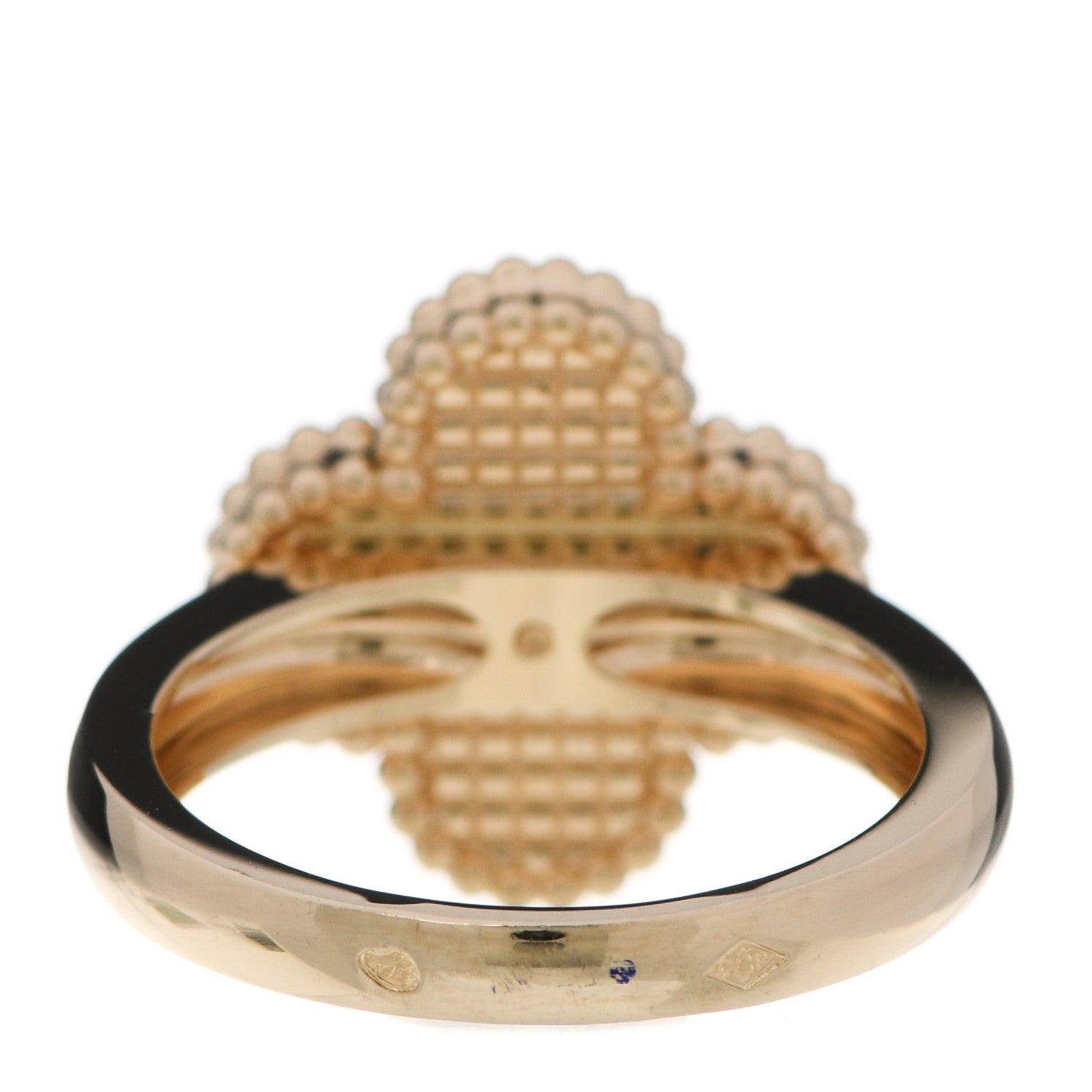 Van Cleef & Arpels 18K Yellow Gold Diamond Malachite Vintage Alhambra Ring 52 6 4 of 7