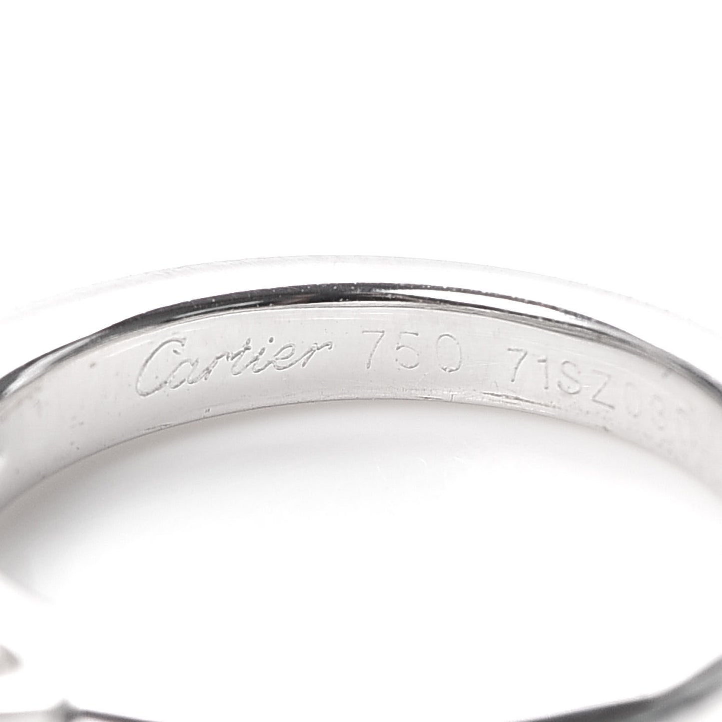 18K White Gold Diamond .28ct C De Cartier Solitaire Ring 50 5.25