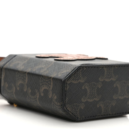 Celine Calfskin Triomphe Canvas Lock Bag Tan 7 of 8