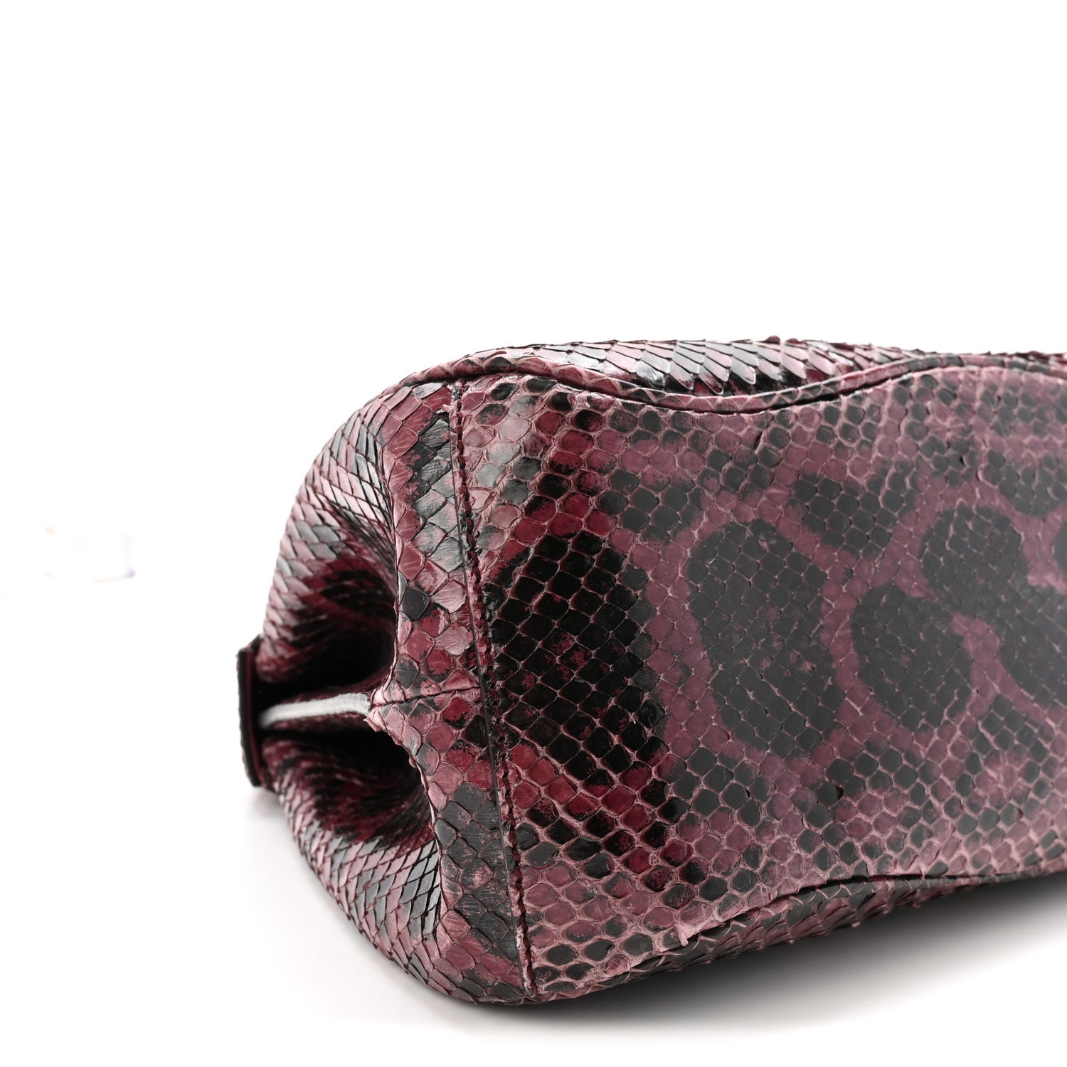 Gucci Snakeskin Bamboo Medium Lady Lock Top Handle Bag Purple 9 of 10