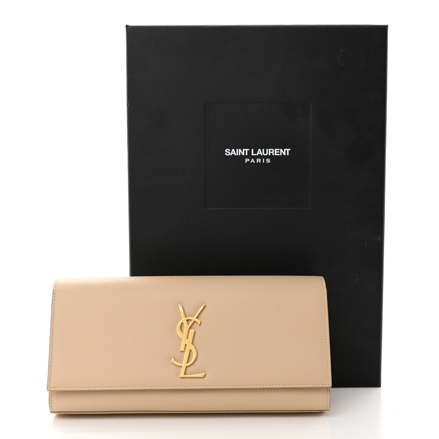 Grain De Poudre Classic Monogram Cassandre Clutch Nude Powder