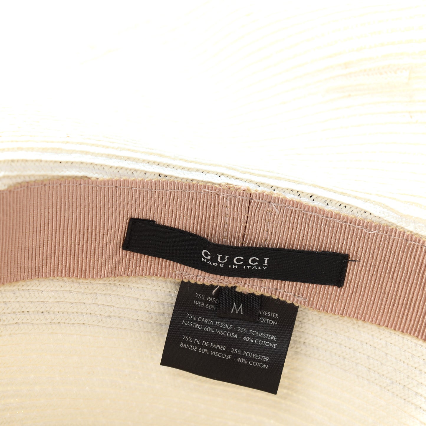 Straw Wide Brim Hat M Black Natural